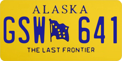 AK license plate GSW641