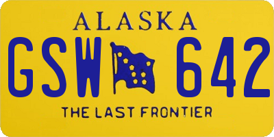 AK license plate GSW642