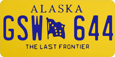 AK license plate GSW644