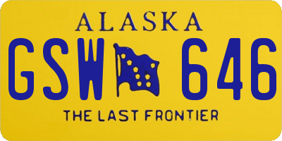 AK license plate GSW646