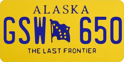 AK license plate GSW650