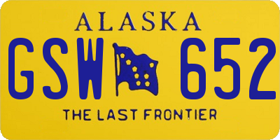 AK license plate GSW652