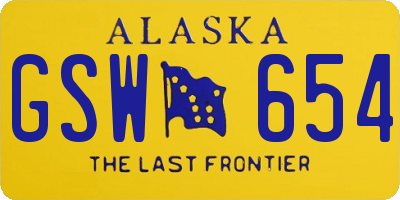 AK license plate GSW654