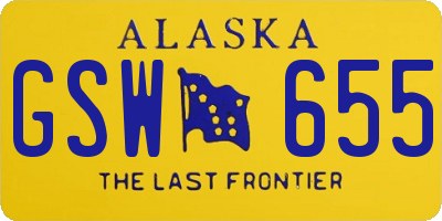 AK license plate GSW655