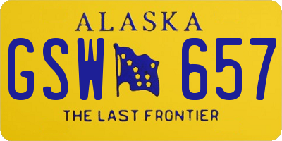 AK license plate GSW657