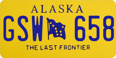 AK license plate GSW658