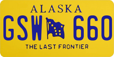 AK license plate GSW660