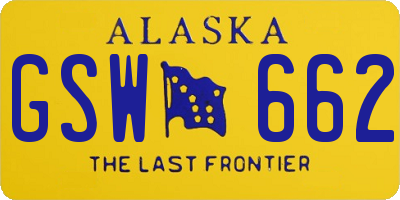 AK license plate GSW662