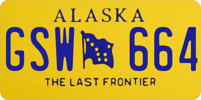 AK license plate GSW664