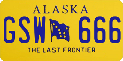 AK license plate GSW666