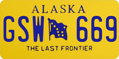 AK license plate GSW669