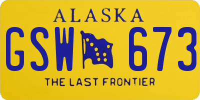 AK license plate GSW673