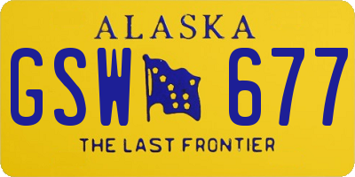 AK license plate GSW677