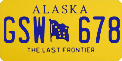 AK license plate GSW678