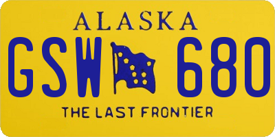 AK license plate GSW680