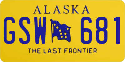 AK license plate GSW681