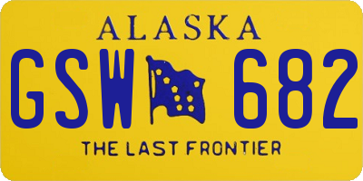 AK license plate GSW682