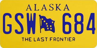 AK license plate GSW684