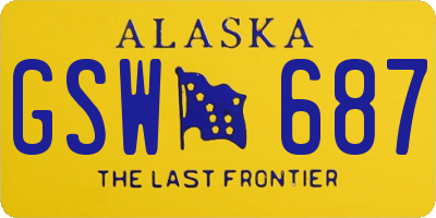 AK license plate GSW687