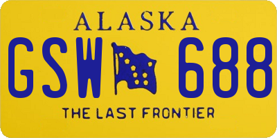 AK license plate GSW688