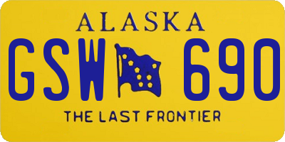 AK license plate GSW690