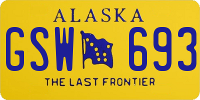 AK license plate GSW693