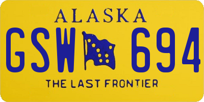 AK license plate GSW694