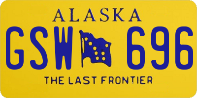 AK license plate GSW696