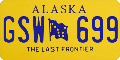 AK license plate GSW699