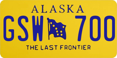 AK license plate GSW700