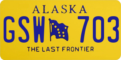 AK license plate GSW703