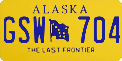 AK license plate GSW704