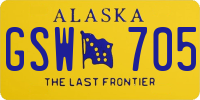 AK license plate GSW705