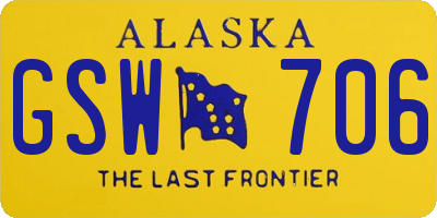 AK license plate GSW706