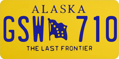 AK license plate GSW710