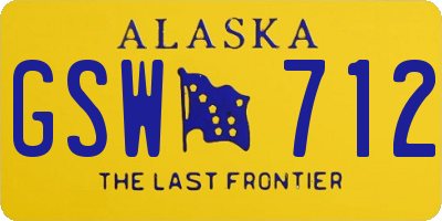 AK license plate GSW712