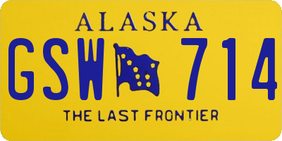 AK license plate GSW714