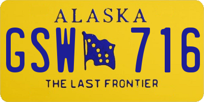 AK license plate GSW716