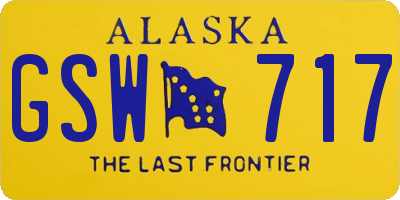 AK license plate GSW717