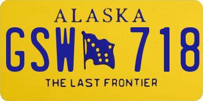 AK license plate GSW718