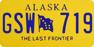 AK license plate GSW719