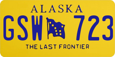 AK license plate GSW723