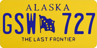 AK license plate GSW727