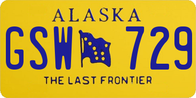 AK license plate GSW729