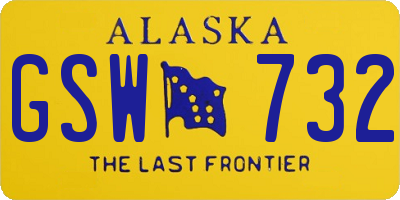 AK license plate GSW732