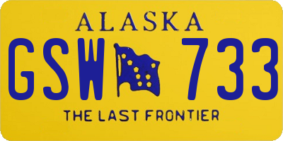 AK license plate GSW733