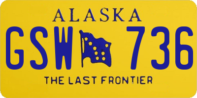 AK license plate GSW736