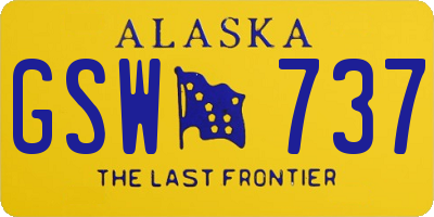 AK license plate GSW737