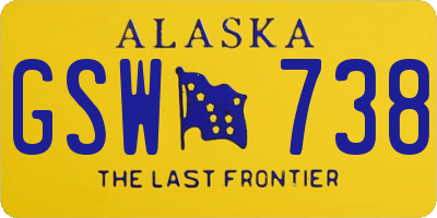 AK license plate GSW738