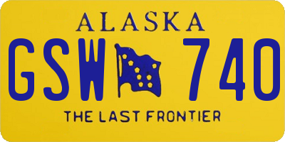 AK license plate GSW740